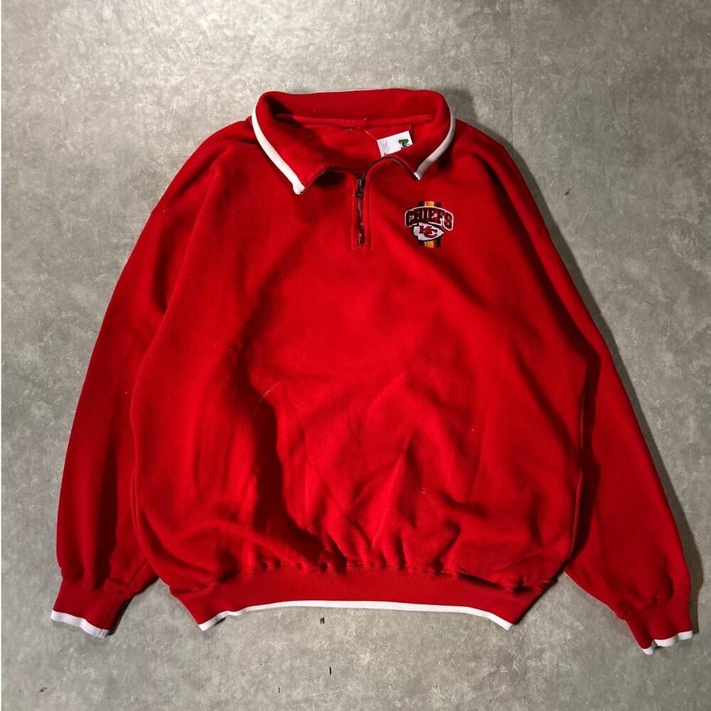 90's Vintage Kansas City Chiefs Pro Player Quarter Zip -XXL